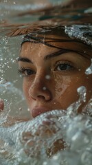 woman cold water swimming