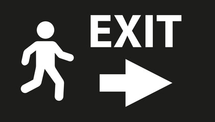 Exit icon .Exit symbol .Emergency exit sign. Evacuation symbol .
