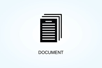 Document Vector, Icon Or Logo Sign Symbol Illustration
