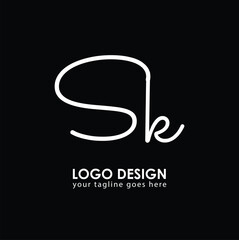 Fototapeta premium SK SK Logo Design, Creative Minimal Letter SK SK Monogram