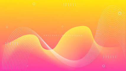 yellow and pink gradient wave background with wavy lines