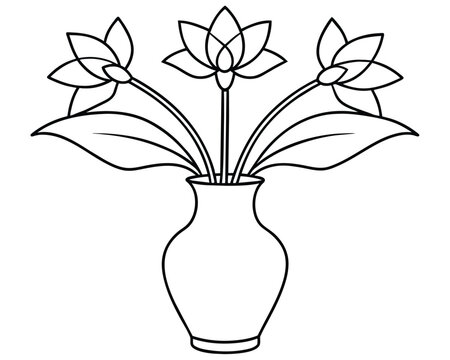 recommend clip art: Flower vase outline vector