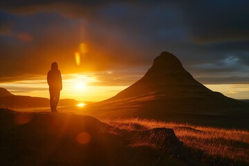 Kirkjufell Majesty, Sunrise Splendor in Iceland Iconic Mountain Landscape