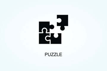 Puzzle Vector, Icon Or Logo Sign Symbol Illustration