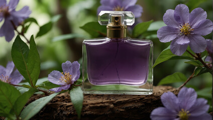 bottle of perfume with lavender