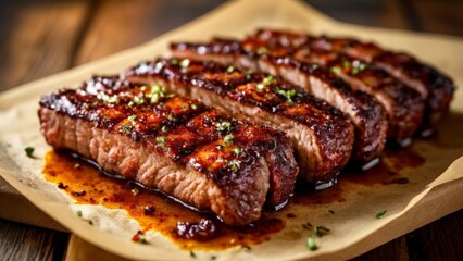  Deliciously grilled steak ready to be savored