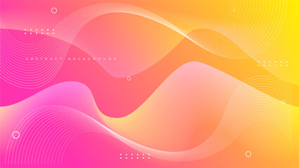 yellow pink gradient wave abstract background with wavy lines