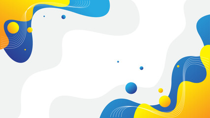 blue and yellow abstract fluid background with wavy lines