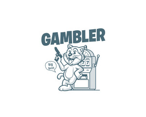 big boss cat gambler casino vintage