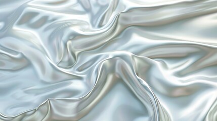 Surface texture of white cosmetic cream, sunscreen, milk or yogurt with ripples and waves. Abstract background with liquid dairy product splash or smooth satin drapery.