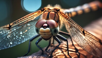 close up of dragonfly in nature detailed , generated by AI