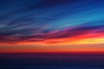 A twilight sky painted with the colors of the setting sun.