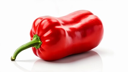  Fresh red bell pepper on a white background