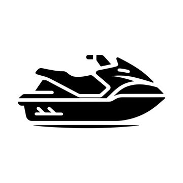 recommend clip art: Black and White Jet Ski Vector Icon