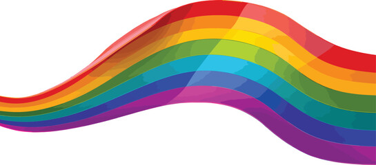 Waving LGBT Flag Isolated on PNG or Transparent Background