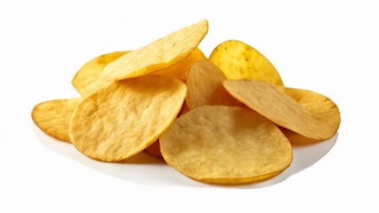  A stack of golden crispy potato chips