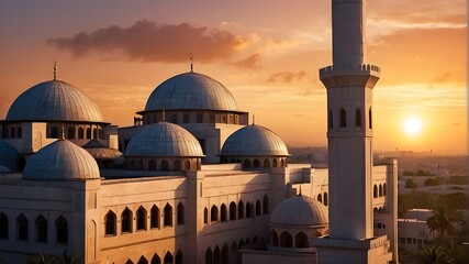 mosque at sunset