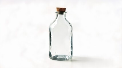  Empty glass bottle with cork ready for reuse