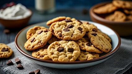  Deliciously tempting chocolate chip cookies ready to be savored