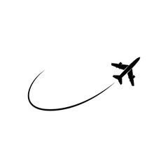 Passenger plane icon on a white background. Travel and transportation.