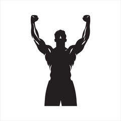 Gym workout silhouette collection human fitness vector illustration set Fitness Workout vector