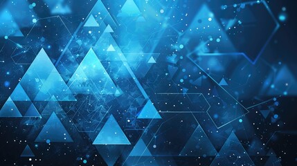 Abstract background technology with blue triangles