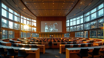 A large circular conference room and Generative AI