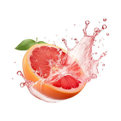 Grapefruit Juice Splash isolated on transparent png background. Generative ai