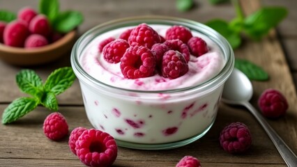  Delicious raspberry yogurt dessert ready to be enjoyed