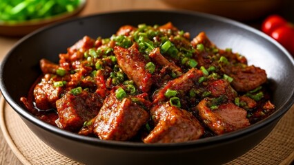 Fototapeta premium Delicious stirfry dish with vibrant ingredients