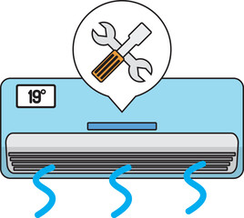 Ac Service Vector Flat Design Illustration
