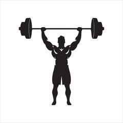 Naklejka premium Gym workout silhouette collection human fitness vector illustration set Fitness Workout vector