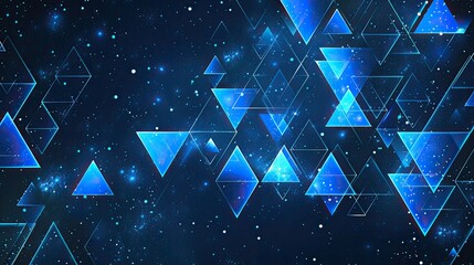 Abstract background technology with blue triangles