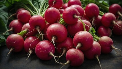 A bunch of fresh radishes