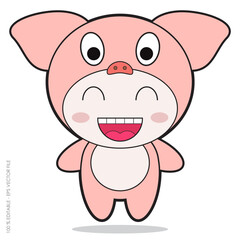 animals character with pig vector