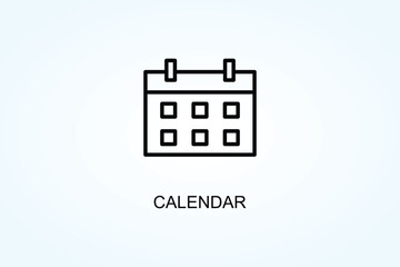 Calendar Vector, Icon Or Logo Sign Symbol Illustration