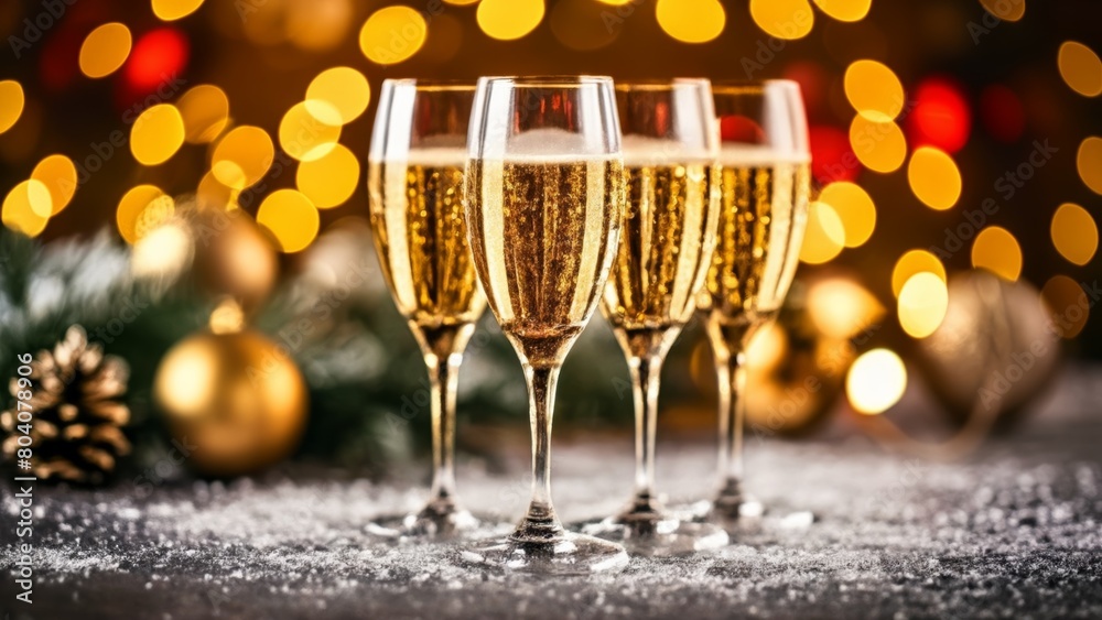 Wall mural  Toast to the Holidays with Sparkling Elegance