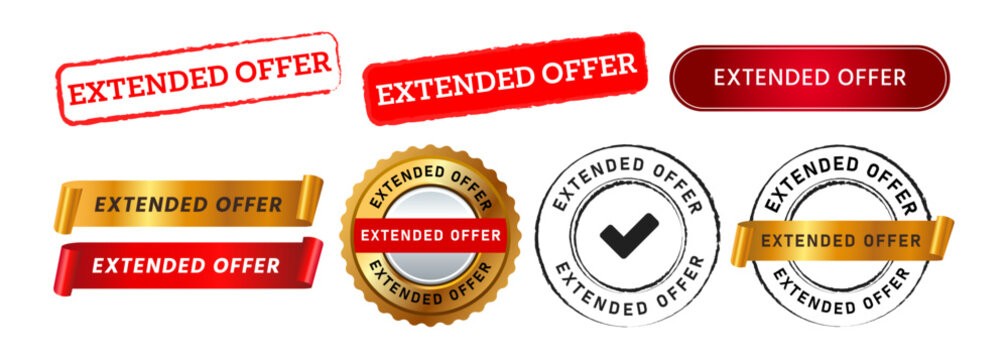 extended offer rectangle circle stamp seal badge label sticker sign business marketing sale