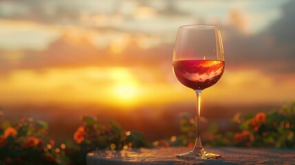 A Toast to the Sunset: Wine Glass in Warm Glow