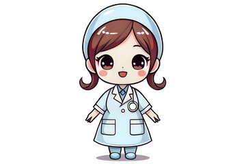 Cartoon cute female doctor