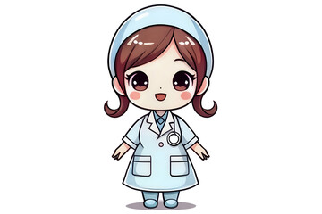 Fototapeta premium Cartoon cute female doctor