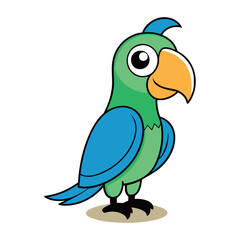 Wonderful parrot bird standing happy funny parrot cartoon Vector illustration
