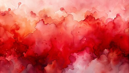 Abstract watercolor paint background with liquid fluid texture for background, banner, red colors