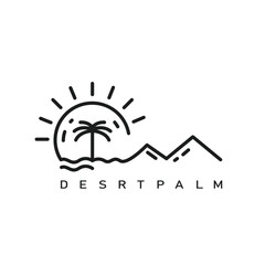 desert palm icon vector illustration concept design template