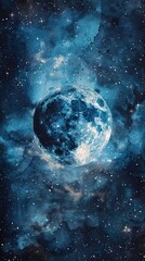 a captivating watercolor painting featuring the Gemini constellation surrounded by stars and space, enhanced with textured watercolor paper