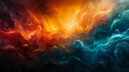 Abstract Art: A Dance of Fire and Ice