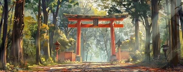 Traditional Japanese Torii Gate