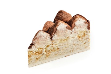 Piece of cake on a white background, isolation