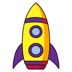 Rocket, Cartoon Rocket Space Ship, Rocket line icon