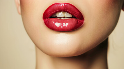 Fototapeta premium Lip fillers enhance the lips' volume and definition for a fuller, more attractive pout.With these injections, you can achieve the perfect lips without going under the knife.